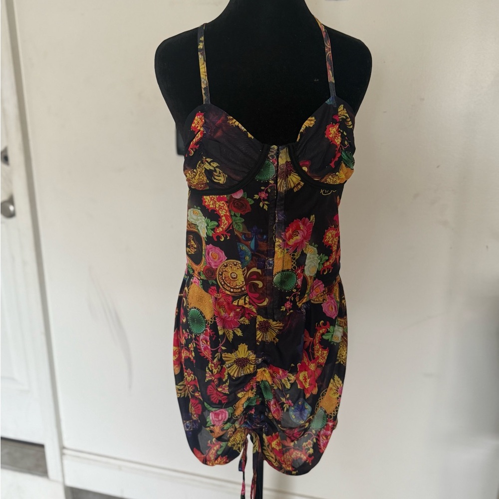 Floral Two-Piece Set with Strappy Top and Skirt - Picture 2 of 3